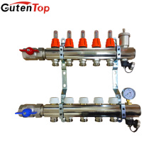 LB Guten oberen 4 Zweig Edelstahl Radiant Heat Verteilerset 1/2 &quot;PEX-Adapter